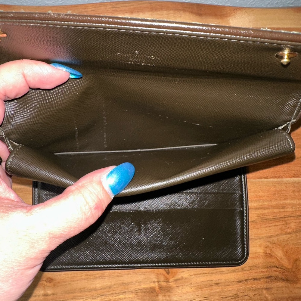 Louis Vuitton Mini Lin Army Green Long International Wallet - Picture 4 of 6